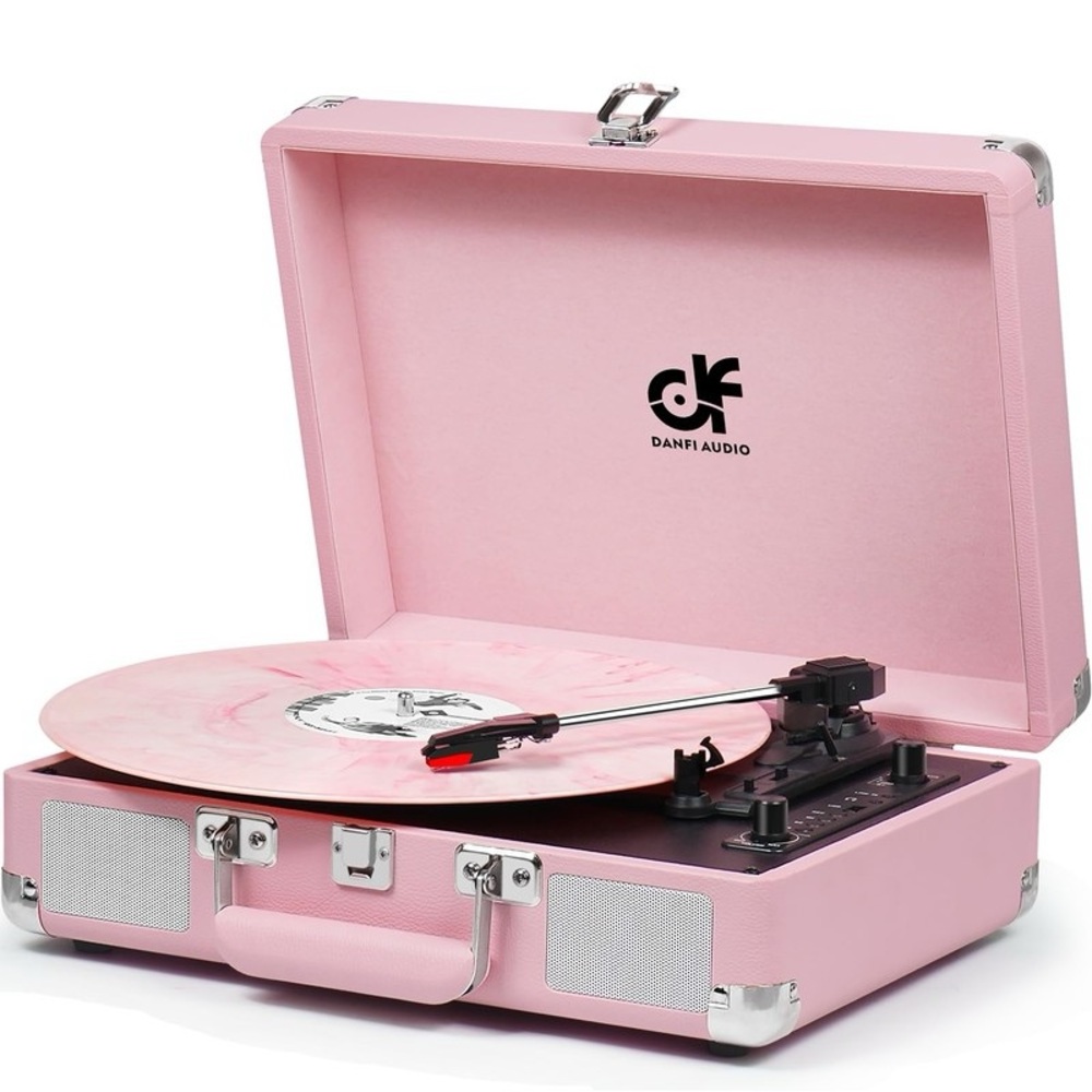 Pink Danfi Audio Record Player